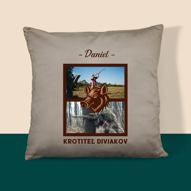 Fotokoláž: Krotiteľ Diviakov - Vankúš 