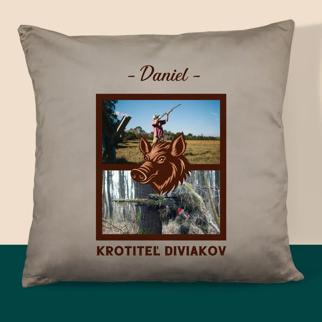 Fotokoláž: Krotiteľ Diviakov - Vankúš 