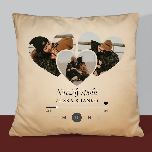 Fotokoláž: Spotify Srdcia - Vankúš 