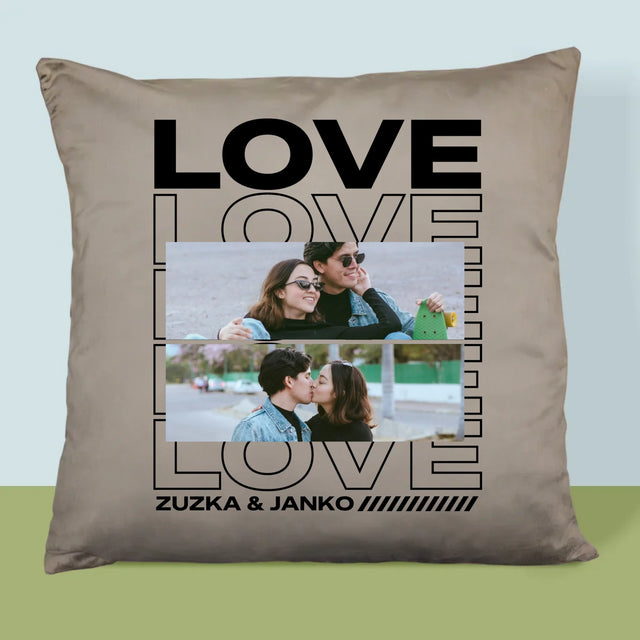 Fotokoláž: S Nápisom Love - Vankúš 