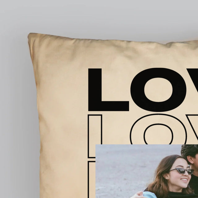 Fotokoláž: S Nápisom Love - Vankúš 