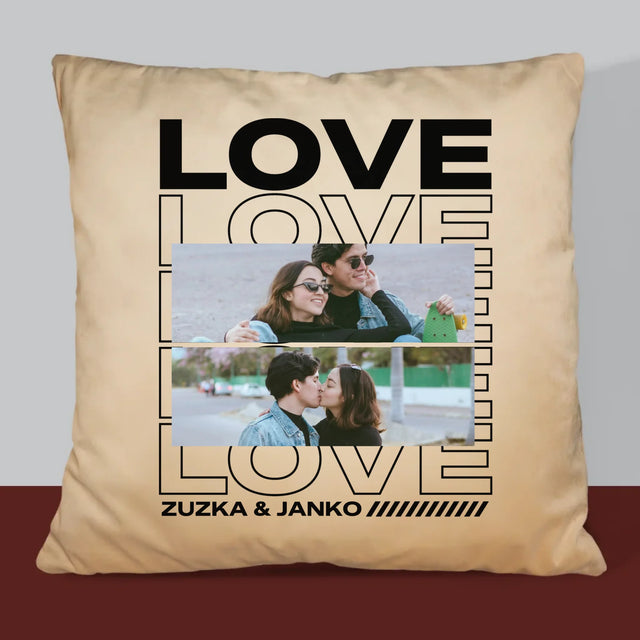 Fotokoláž: S Nápisom Love - Vankúš 