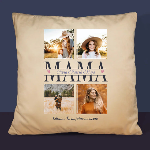 Fotokoláž: Mama Mená - Vankúš 