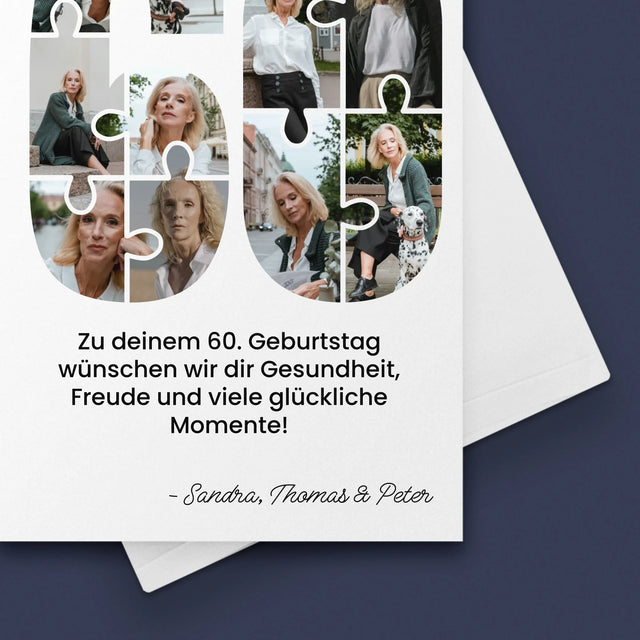 Kształt Ze Zdjęć: 60 Urodziny Puzzle - Kartka z Życzeniami | DE
