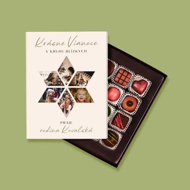 Fotokoláž: Krásne Vianoce Hviezda - Pralinky