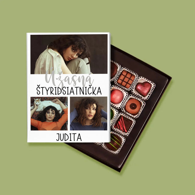 Fotokoláž: Úžasná Štyridsiatnička - Pralinky