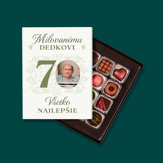 Fotografia A Podpis: Milovanému Dedkovi, Všetko Najlepšie - Pralinky