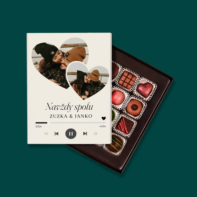 Fotokoláž: Spotify Srdcia - Pralinky