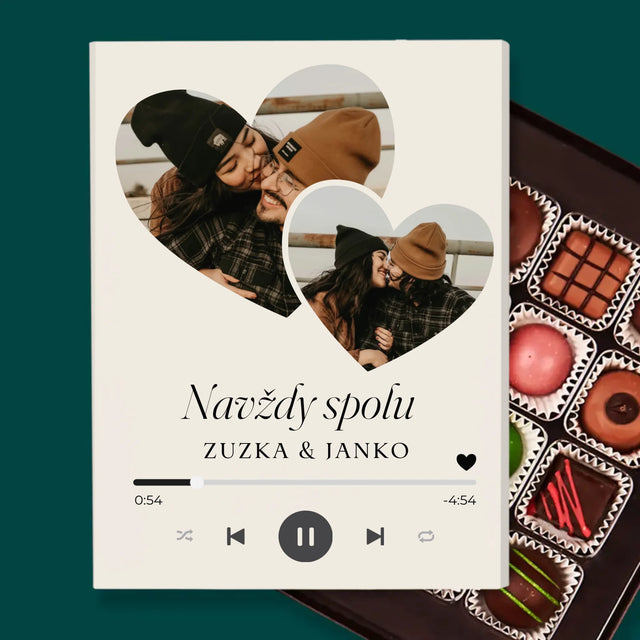 Fotokoláž: Spotify Srdcia - Pralinky