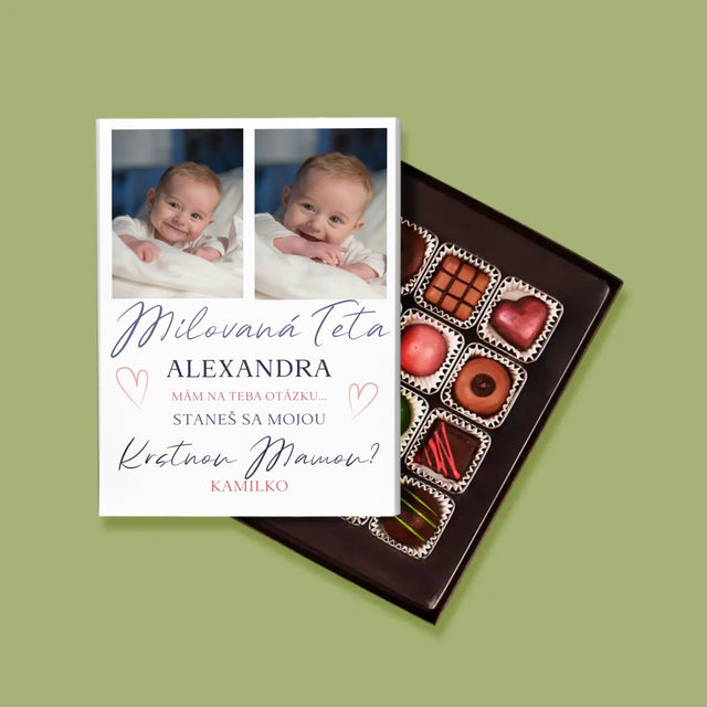 Fotokoláž: Krstná Mama - Prosba - Pralinky