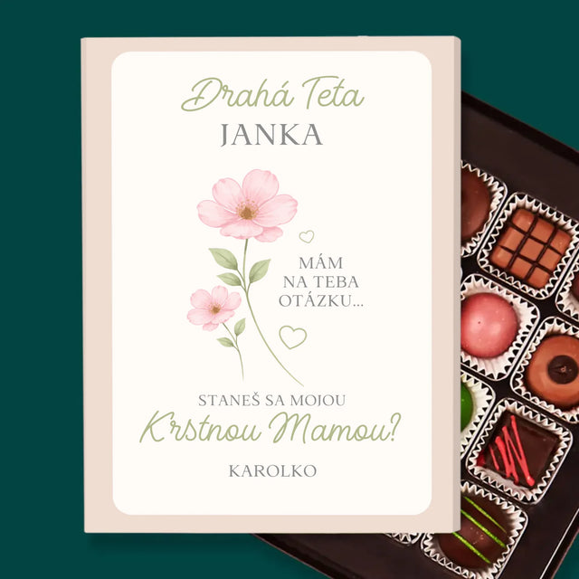 Meno A Podpis: Teta Budeš Mojou Krstnou Mamou Kvety - Pralinky