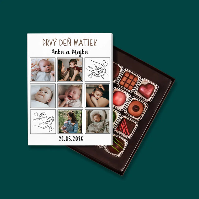 Fotokoláž: Prvý Deň Matiek Kresby - Pralinky