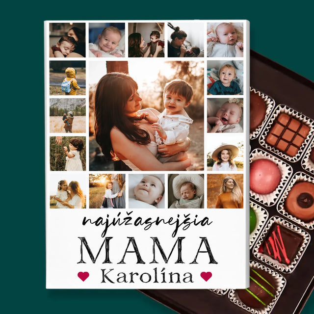 Fotokoláž: Najúžasnejšia Mama - Pralinky