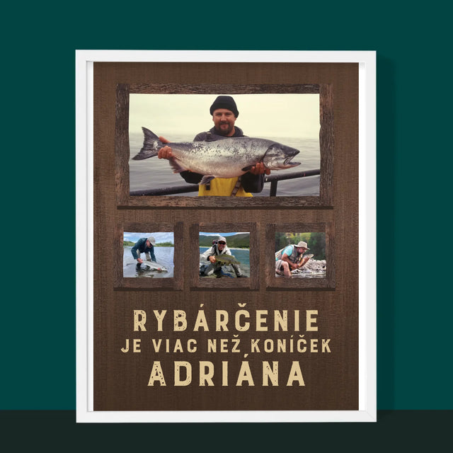 Fotokoláž: Rybárčenie - Zarámováná Tlač 30X40 (Vertikálne)