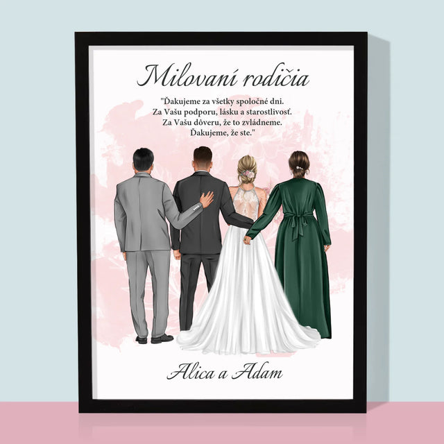 Tvorenie Postavy: Milovaní Rodičia, Ďakujeme - Zarámováná Tlač 30X40 (Vertikálne)