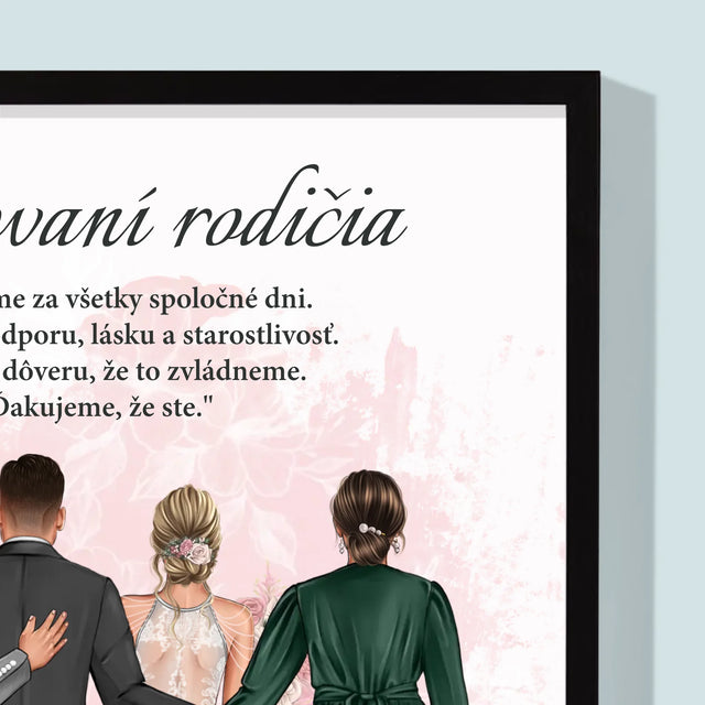 Tvorenie Postavy: Milovaní Rodičia, Ďakujeme - Zarámováná Tlač 30X40 (Vertikálne)