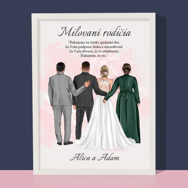 Tvorenie Postavy: Milovaní Rodičia, Ďakujeme - Zarámováná Tlač 30X40 (Vertikálne)