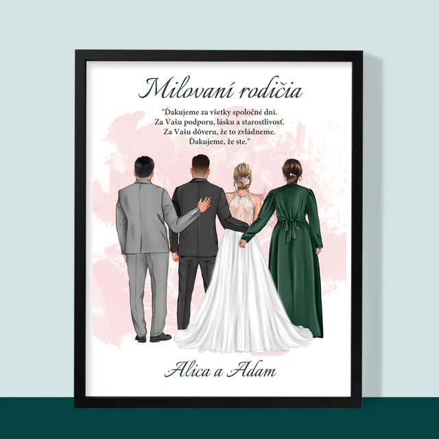 Tvorenie Postavy: Milovaní Rodičia, Ďakujeme - Zarámováná Tlač 30X40 (Vertikálne)