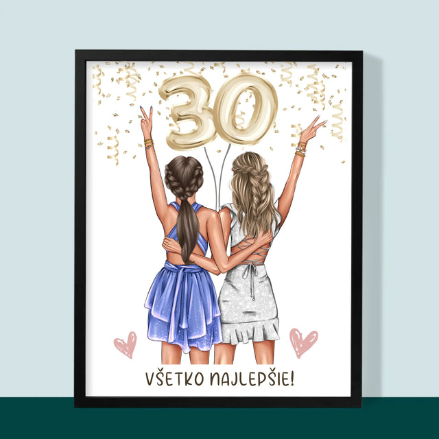 Tvorenie Postavy: Kamarátky Tridsiatka - Zarámováná Tlač 30X40 (Vertikálne)