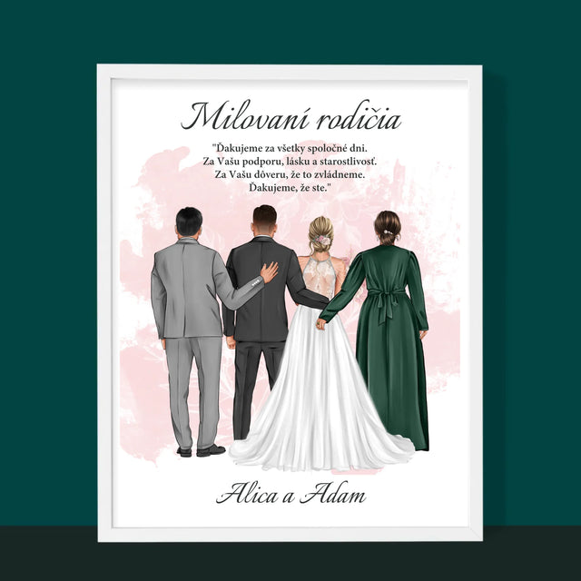 Tvorenie Postavy: Milovaní Rodičia, Ďakujeme - Zarámováná Tlač 30X40 (Vertikálne)