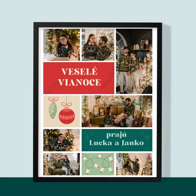 Fotokoláž: Vianočné Fotografie - Zarámováná Tlač 30X40 (Vertikálne)