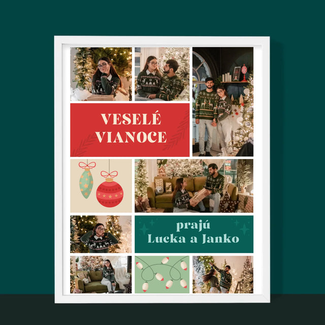 Fotokoláž: Vianočné Fotografie - Zarámováná Tlač 30X40 (Vertikálne)