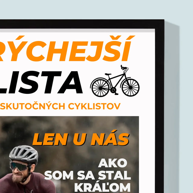 Obálka Časopisu: Najrýchlejší Cyklista - Zarámováná Tlač 30X40 (Vertikálne)