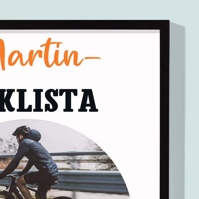Fotografia A Podpis: Cyklista Na Medailu - Zarámováná Tlač 30X40 (Vertikálne)