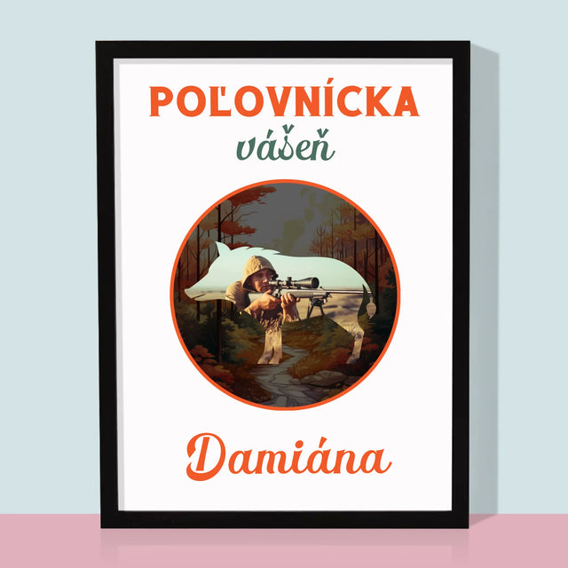 Fotografia A Podpis: Poľovnícka Vášeň - Zarámováná Tlač 30X40 (Vertikálne)