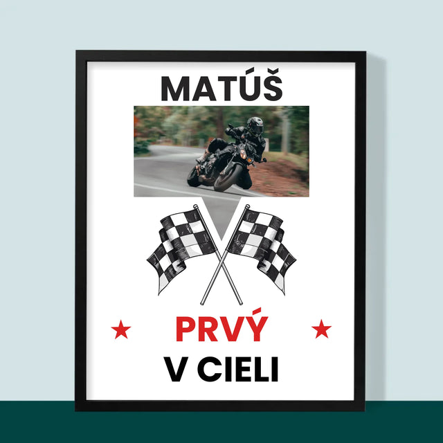 Fotografia A Podpis: Prvý V Cieli - Zarámováná Tlač 30X40 (Vertikálne)