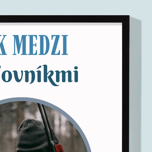 Fotografia A Podpis: Vlk Medzi Poľovníkmi - Zarámováná Tlač 30X40 (Vertikálne)