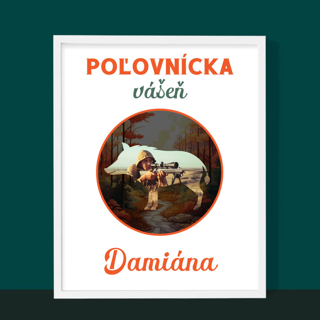 Fotografia A Podpis: Poľovnícka Vášeň - Zarámováná Tlač 30X40 (Vertikálne)
