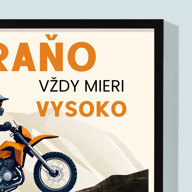 Fotografia A Podpis: Vždy Mieri Vysoko - Zarámováná Tlač 30X40 (Vertikálne)