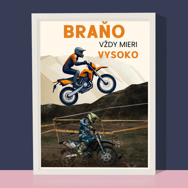 Fotografia A Podpis: Vždy Mieri Vysoko - Zarámováná Tlač 30X40 (Vertikálne)