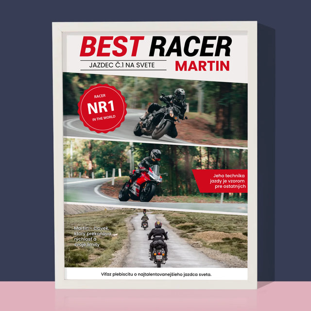 Obálka Časopisu: Best Racer - Zarámováná Tlač 30X40 (Vertikálne)