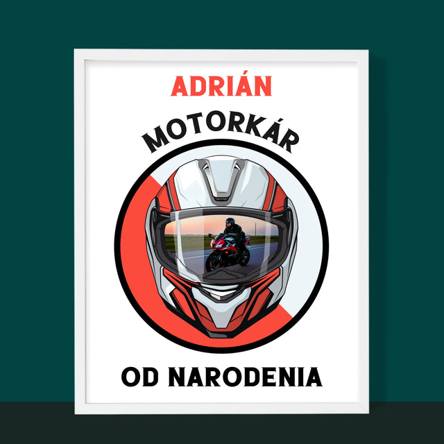 Fotografia A Podpis: Motorkár Od Narodenia - Zarámováná Tlač 30X40 (Vertikálne)