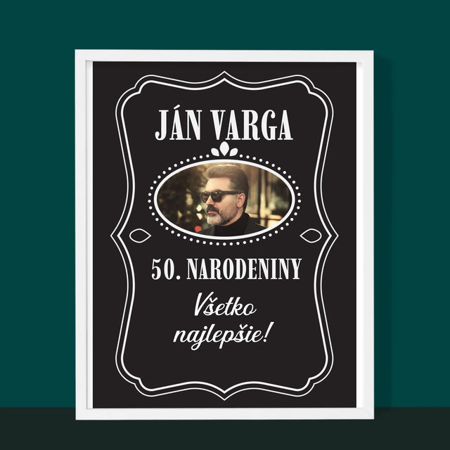 Fotografia A Podpis: 50. Narodeniny Všetko Najlepšie - Zarámováná Tlač 30X40 (Vertikálne)