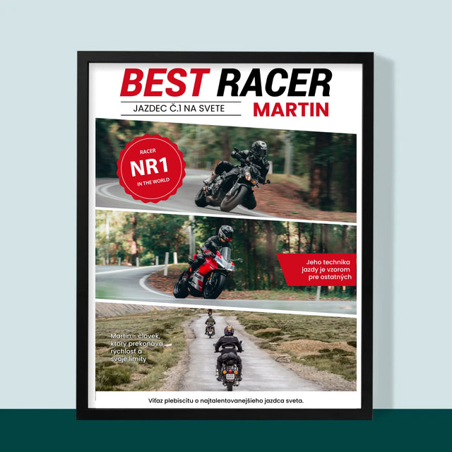 Obálka Časopisu: Best Racer - Zarámováná Tlač 30X40 (Vertikálne)