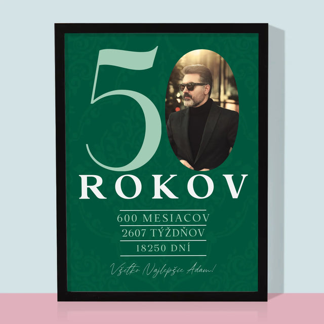 Fotografia A Podpis: 50 Rokov Odpočítavanie - Zarámováná Tlač 30X40 (Vertikálne)