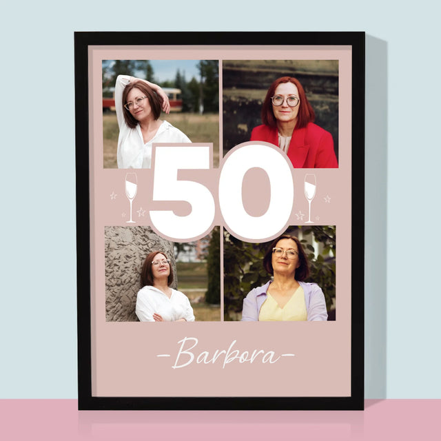 Fotokoláž: 50 Poháriky - Zarámováná Tlač 30X40 (Vertikálne)