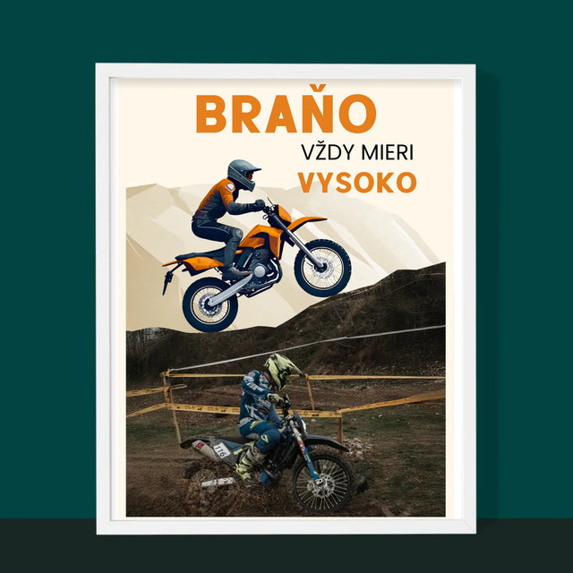 Fotografia A Podpis: Vždy Mieri Vysoko - Zarámováná Tlač 30X40 (Vertikálne)