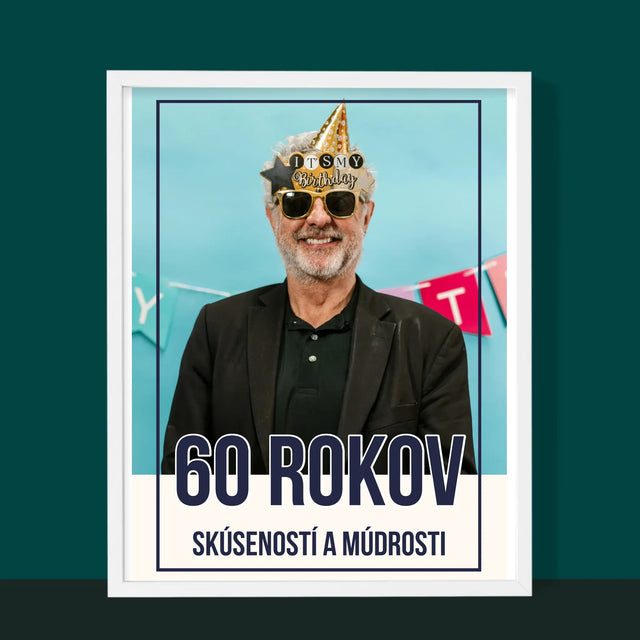 Fotografia A Podpis: 60 Rokov Skúseností A Múdrosti - Zarámováná Tlač 30X40 (Vertikálne)