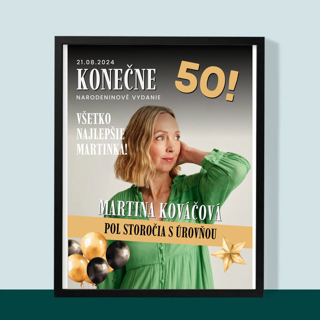 Obálka Časopisu: Konečne 50 - Zarámováná Tlač 30X40 (Vertikálne)