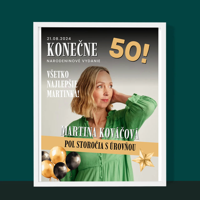 Obálka Časopisu: Konečne 50 - Zarámováná Tlač 30X40 (Vertikálne)