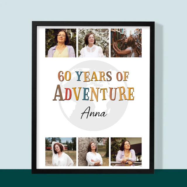Fotokoláž: 60 Years Of Adventure - Zarámováná Tlač 30X40 (Vertikálne)