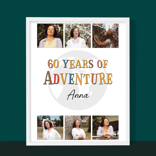 Fotokoláž: 60 Years Of Adventure - Zarámováná Tlač 30X40 (Vertikálne)