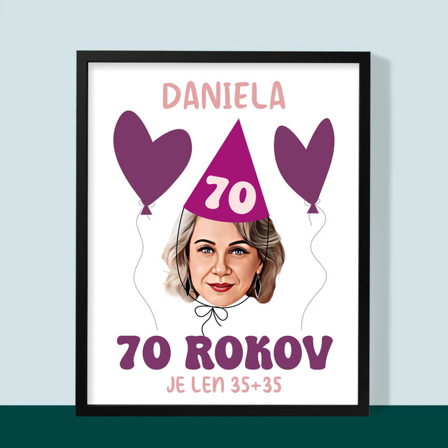 Tvoja Postava: Narodeninový Portrét - Zarámováná Tlač 30X40 (Vertikálne)