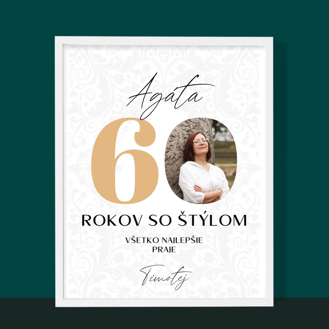 Fotografia A Podpis: 60 Rokov So Štýlom - Zarámováná Tlač 30X40 (Vertikálne)
