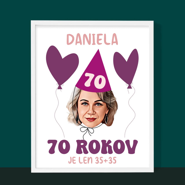Tvoja Postava: Narodeninový Portrét - Zarámováná Tlač 30X40 (Vertikálne)