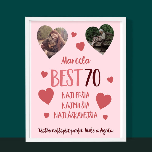 Fotokoláž: Best 70 - Zarámováná Tlač 30X40 (Vertikálne)